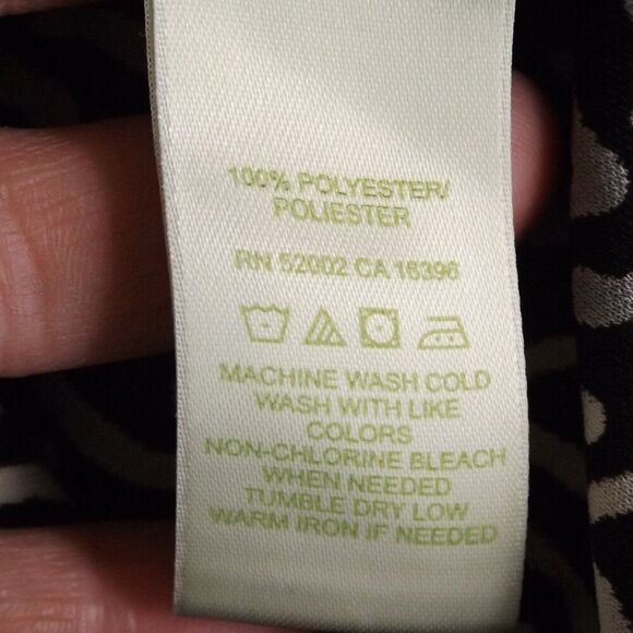 SIGRID OLSEN Shirt Dress, L, Black/Gray, Chevron Stripes, Breast pockets - Picture 12 of 13